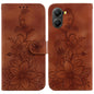 Lily Embossed Leather Phone Case, For Redmi K80 / K80 Pro / Xiaomi Poco F7 Pro, For Redmi Note 14 4G 164.84mm, For Redmi Turbo 4 / Xiaomi Poco X7 Pro, For Redmi Note 14 4G 163.25mm
