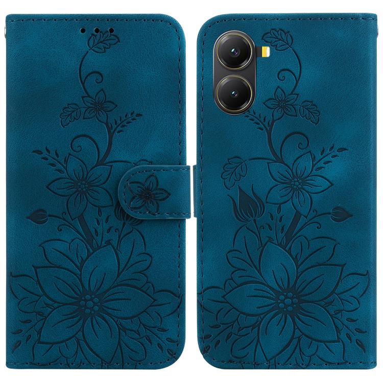 Lily Embossed Leather Phone Case, For Redmi K80 / K80 Pro / Xiaomi Poco F7 Pro, For Redmi Note 14 4G 164.84mm, For Redmi Turbo 4 / Xiaomi Poco X7 Pro, For Redmi Note 14 4G 163.25mm