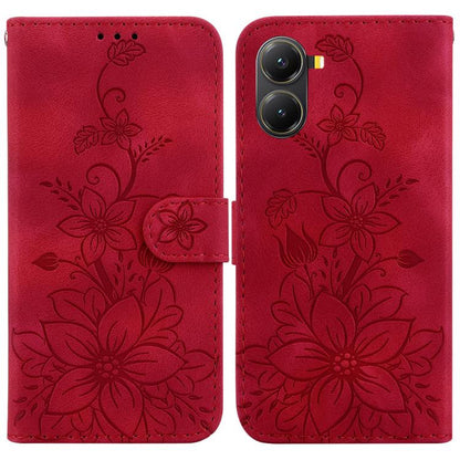 Lily Embossed Leather Phone Case, For Redmi K80 / K80 Pro / Xiaomi Poco F7 Pro, For Redmi Note 14 4G 164.84mm, For Redmi Turbo 4 / Xiaomi Poco X7 Pro, For Redmi Note 14 4G 163.25mm