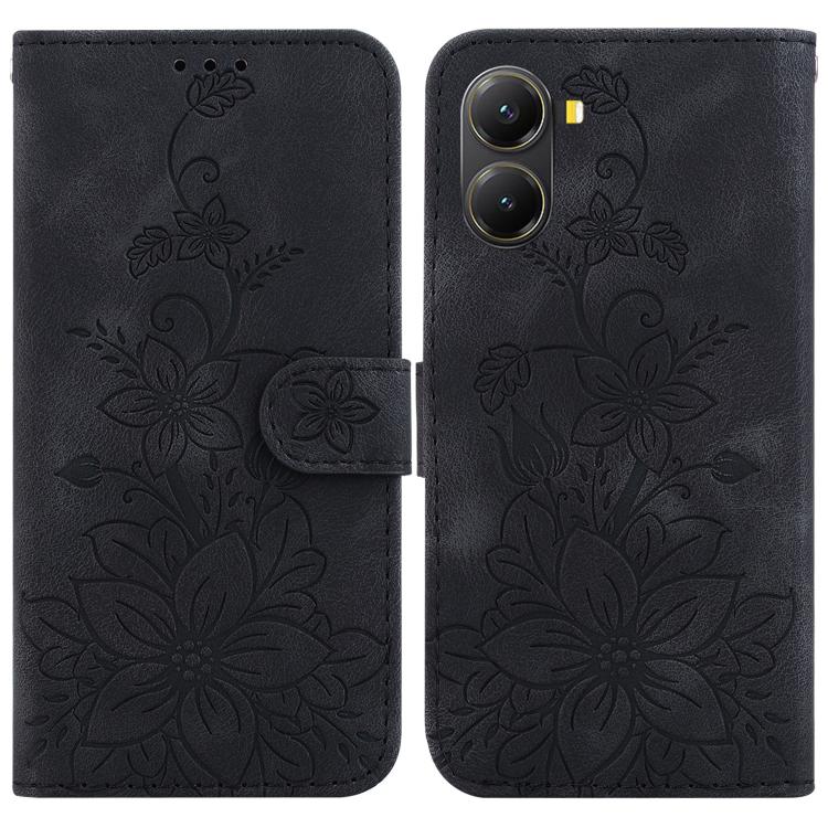 Lily Embossed Leather Phone Case, For Redmi K80 / K80 Pro / Xiaomi Poco F7 Pro, For Redmi Note 14 4G 164.84mm, For Redmi Turbo 4 / Xiaomi Poco X7 Pro, For Redmi Note 14 4G 163.25mm