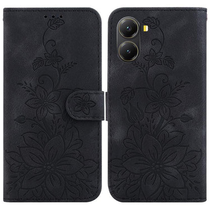 Lily Embossed Leather Phone Case, For Redmi K80 / K80 Pro / Xiaomi Poco F7 Pro, For Redmi Note 14 4G 164.84mm, For Redmi Turbo 4 / Xiaomi Poco X7 Pro, For Redmi Note 14 4G 163.25mm