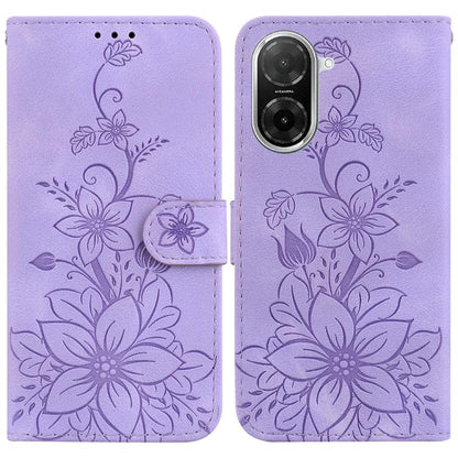 Lily Embossed Leather Phone Case, For Redmi Turbo 4 Pro / Xiaomi Poco F7, For Redmi A5 4G 173.3mm, For Redmi A5 4G 171.7mm, For Redmi Note 14S 4G
