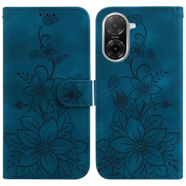 Lily Embossed Leather Phone Case, For Redmi Turbo 4 Pro / Xiaomi Poco F7, For Redmi A5 4G 173.3mm, For Redmi A5 4G 171.7mm, For Redmi Note 14S 4G