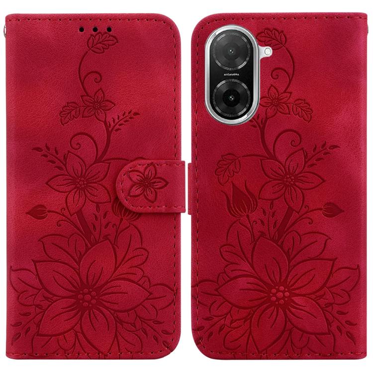 Lily Embossed Leather Phone Case, For Redmi Turbo 4 Pro / Xiaomi Poco F7, For Redmi A5 4G 173.3mm, For Redmi A5 4G 171.7mm, For Redmi Note 14S 4G