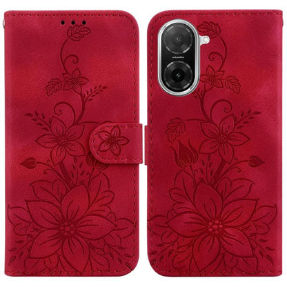 Lily Embossed Leather Phone Case, For Redmi Turbo 4 Pro / Xiaomi Poco F7, For Redmi A5 4G 173.3mm, For Redmi A5 4G 171.7mm, For Redmi Note 14S 4G