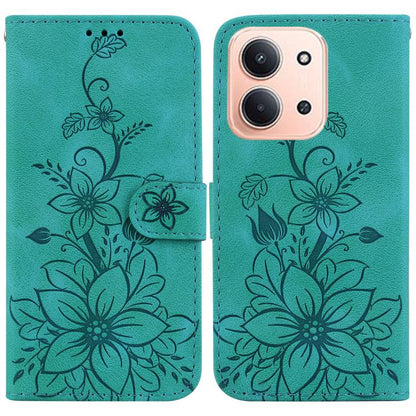 Lily Embossed Leather Phone Case, For Redmi Note 15 Pro 5G Global 163.6mm, For Redmi 15C 5G / 4G EU 173mm / Poco C85 5G, For Redmi 15 5G Global / 15 4G SEA 169.5mm, For Redmi 15 5G / 4G EU 171mm