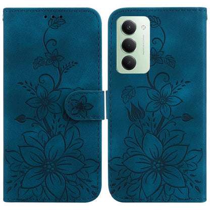 Lily Embossed Leather Phone Case, For Redmi Note 15 Pro 5G Global 163.6mm, For Redmi 15C 5G / 4G EU 173mm / Poco C85 5G, For Redmi 15 5G Global / 15 4G SEA 169.5mm, For Redmi 15 5G / 4G EU 171mm