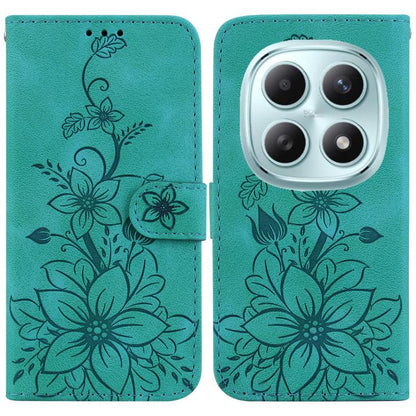 Lily Embossed Leather Phone Case, For Redmi Note 15 Pro+ 5G 163.3mm / Poco M8 Pro 5G, For Redmi Note 15 4G / 5G 164mm / Poco M8 5G, For Redmi Note 15 Pro 4G Global 163.2mm, For Redmi Note 15 Pro 5G Global 163.6mm