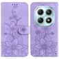 Lily Embossed Leather Phone Case, For Redmi Note 15 Pro+ 5G 163.3mm / Poco M8 Pro 5G, For Redmi Note 15 4G / 5G 164mm / Poco M8 5G, For Redmi Note 15 Pro 4G Global 163.2mm, For Redmi Note 15 Pro 5G Global 163.6mm