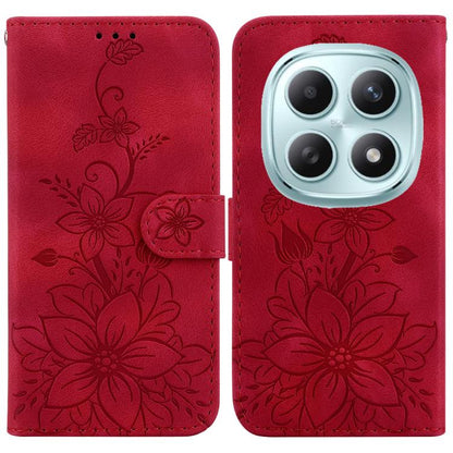 Lily Embossed Leather Phone Case, For Redmi Note 15 Pro+ 5G 163.3mm / Poco M8 Pro 5G, For Redmi Note 15 4G / 5G 164mm / Poco M8 5G, For Redmi Note 15 Pro 4G Global 163.2mm, For Redmi Note 15 Pro 5G Global 163.6mm