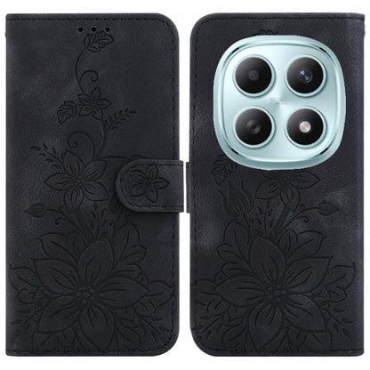 Lily Embossed Leather Phone Case, For Redmi Note 15 Pro+ 5G 163.3mm / Poco M8 Pro 5G, For Redmi Note 15 4G / 5G 164mm / Poco M8 5G, For Redmi Note 15 Pro 4G Global 163.2mm, For Redmi Note 15 Pro 5G Global 163.6mm
