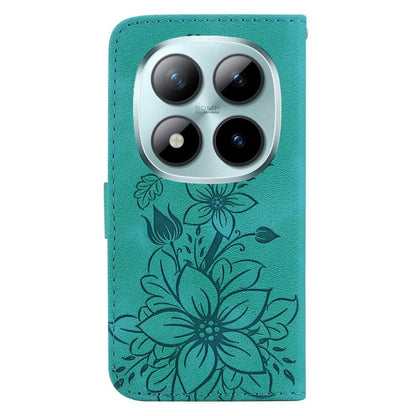 Lily Embossed Leather Phone Case, For Redmi Note 15 Pro 5G Global 163.6mm, For Redmi 15C 5G / 4G EU 173mm / Poco C85 5G, For Redmi 15 5G Global / 15 4G SEA 169.5mm, For Redmi 15 5G / 4G EU 171mm