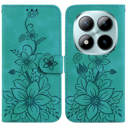 Lily Embossed Leather Phone Case, For Redmi Note 15 Pro 5G Global 163.6mm, For Redmi 15C 5G / 4G EU 173mm / Poco C85 5G, For Redmi 15 5G Global / 15 4G SEA 169.5mm, For Redmi 15 5G / 4G EU 171mm