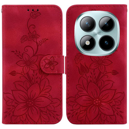Lily Embossed Leather Phone Case, For Redmi Note 15 Pro+ 5G 163.3mm / Poco M8 Pro 5G, For Redmi Note 15 4G / 5G 164mm / Poco M8 5G, For Redmi Note 15 Pro 4G Global 163.2mm, For Redmi Note 15 Pro 5G Global 163.6mm