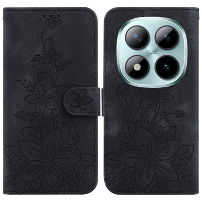 Lily Embossed Leather Phone Case, For Redmi Note 15 Pro+ 5G 163.3mm / Poco M8 Pro 5G, For Redmi Note 15 4G / 5G 164mm / Poco M8 5G, For Redmi Note 15 Pro 4G Global 163.2mm, For Redmi Note 15 Pro 5G Global 163.6mm