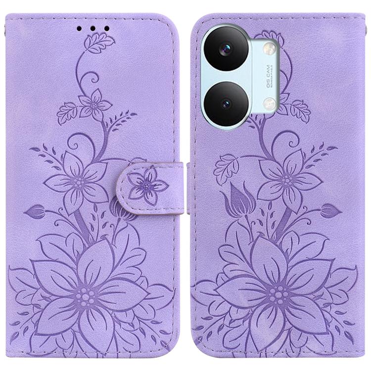 Lily Embossed Leather Phone Case, For Redmi A7 Pro 4G / 5G 171mm / Poco C85x 5G, For Redmi 15a 5G, For Redmi Turbo 5 Max 5G / Poco X8 Pro Max 5G, For Redmi Turbo 5 5G / Poco X8 Pro 5G