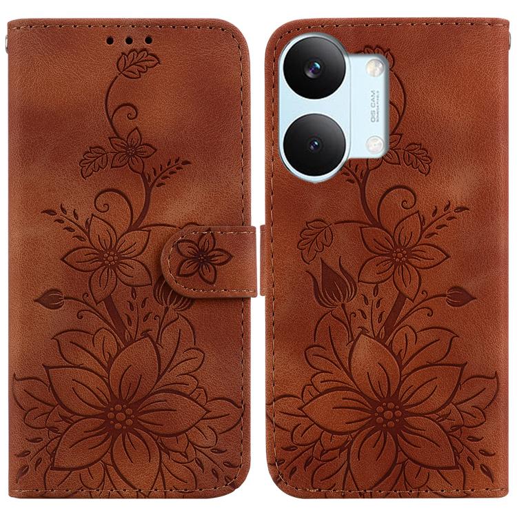 Lily Embossed Leather Phone Case, For Redmi A7 Pro 4G / 5G 171mm / Poco C85x 5G, For Redmi 15a 5G, For Redmi Turbo 5 Max 5G / Poco X8 Pro Max 5G, For Redmi Turbo 5 5G / Poco X8 Pro 5G