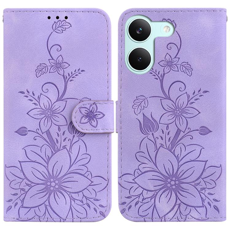 Lily Embossed Leather Phone Case, For Redmi A7 Pro 4G / 5G 171mm / Poco C85x 5G, For Redmi 15a 5G, For Redmi Turbo 5 Max 5G / Poco X8 Pro Max 5G, For Redmi Turbo 5 5G / Poco X8 Pro 5G