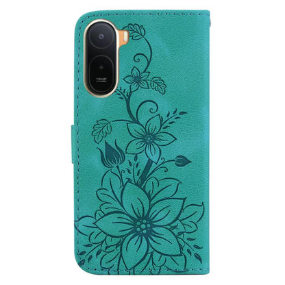 Lily Embossed Leather Phone Case, For Redmi A7 Pro 4G / 5G 171mm / Poco C85x 5G, For Redmi 15a 5G, For Redmi Turbo 5 Max 5G / Poco X8 Pro Max 5G, For Redmi Turbo 5 5G / Poco X8 Pro 5G