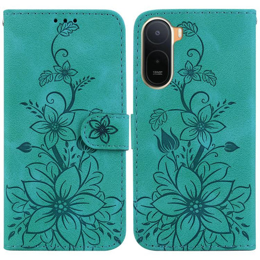 Lily Embossed Leather Phone Case, For Redmi A7 Pro 4G / 5G 171mm / Poco C85x 5G, For Redmi 15a 5G, For Redmi Turbo 5 Max 5G / Poco X8 Pro Max 5G, For Redmi Turbo 5 5G / Poco X8 Pro 5G