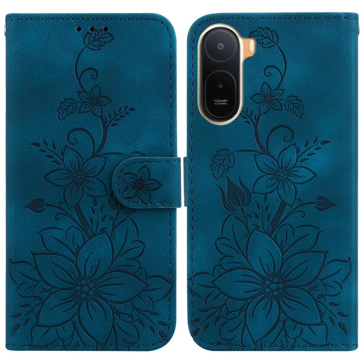 Lily Embossed Leather Phone Case, For Redmi A7 Pro 4G / 5G 171mm / Poco C85x 5G, For Redmi 15a 5G, For Redmi Turbo 5 Max 5G / Poco X8 Pro Max 5G, For Redmi Turbo 5 5G / Poco X8 Pro 5G