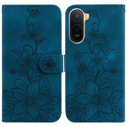 Lily Embossed Leather Phone Case, For Redmi A7 Pro 4G / 5G 171mm / Poco C85x 5G, For Redmi 15a 5G, For Redmi Turbo 5 Max 5G / Poco X8 Pro Max 5G, For Redmi Turbo 5 5G / Poco X8 Pro 5G