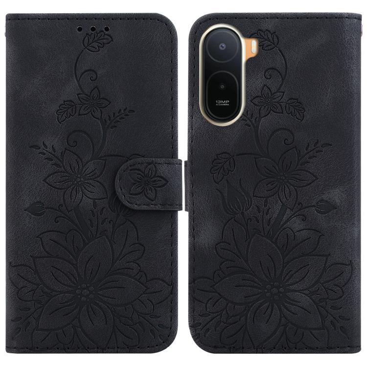 Lily Embossed Leather Phone Case, For Redmi A7 Pro 4G / 5G 171mm / Poco C85x 5G, For Redmi 15a 5G, For Redmi Turbo 5 Max 5G / Poco X8 Pro Max 5G, For Redmi Turbo 5 5G / Poco X8 Pro 5G