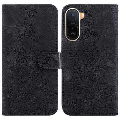 Lily Embossed Leather Phone Case, For Redmi A7 Pro 4G / 5G 171mm / Poco C85x 5G, For Redmi 15a 5G, For Redmi Turbo 5 Max 5G / Poco X8 Pro Max 5G, For Redmi Turbo 5 5G / Poco X8 Pro 5G