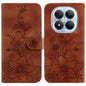 Lily Embossed Leather Phone Case, For Redmi Note 15 Pro+ 5G 163.3mm / Poco M8 Pro 5G, For Redmi Note 15 4G / 5G 164mm / Poco M8 5G, For Redmi Note 15 Pro 4G Global 163.2mm, For Redmi Note 15 Pro 5G Global 163.6mm