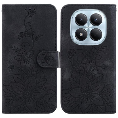 Lily Embossed Leather Phone Case, For Redmi Note 15 Pro+ 5G 163.3mm / Poco M8 Pro 5G, For Redmi Note 15 4G / 5G 164mm / Poco M8 5G, For Redmi Note 15 Pro 4G Global 163.2mm, For Redmi Note 15 Pro 5G Global 163.6mm