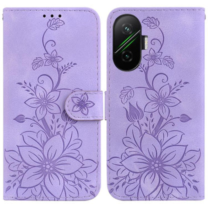 Lily Embossed Leather Phone Case, For Redmi Turbo 4 Pro / Xiaomi Poco F7, For Redmi A5 4G 173.3mm, For Redmi A5 4G 171.7mm, For Redmi Note 14S 4G