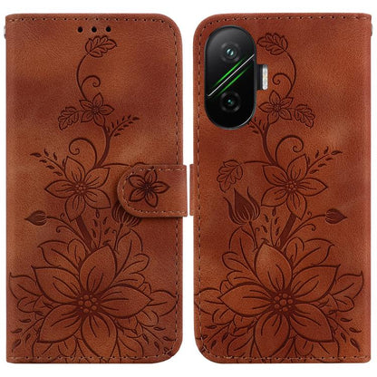 Lily Embossed Leather Phone Case, For Redmi Turbo 4 Pro / Xiaomi Poco F7, For Redmi A5 4G 173.3mm, For Redmi A5 4G 171.7mm, For Redmi Note 14S 4G