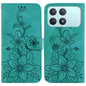 Lily Embossed Leather Phone Case, For Redmi Note 15 Pro+ 5G 163.3mm / Poco M8 Pro 5G, For Redmi Note 15 4G / 5G 164mm / Poco M8 5G, For Redmi Note 15 Pro 4G Global 163.2mm, For Redmi K90 / Xiaomi Poco F8 Pro 5G