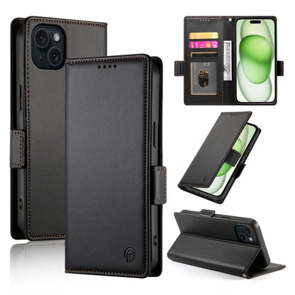 Side Buckle Magnetic Frosted Leather Phone Case, For iPhone 15 Pro Max, For iPhone 15 Pro, For iPhone 15 Plus