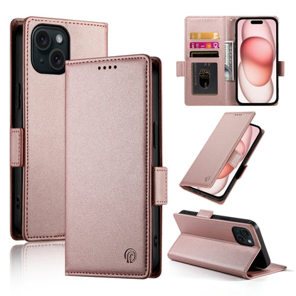 Side Buckle Magnetic Frosted Leather Phone Case, For iPhone 15, For iPhone 14 Plus, For iPhone 14