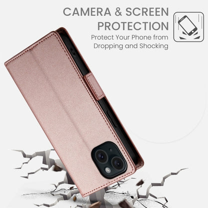 Side Buckle Magnetic Frosted Leather Phone Case, For iPhone 15, For iPhone 14 Plus, For iPhone 14