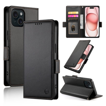 Side Buckle Magnetic Frosted Leather Phone Case, For iPhone 15, For iPhone 14 Plus, For iPhone 14