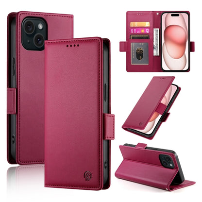 Side Buckle Magnetic Frosted Leather Phone Case, For iPhone 15, For iPhone 14 Plus, For iPhone 14