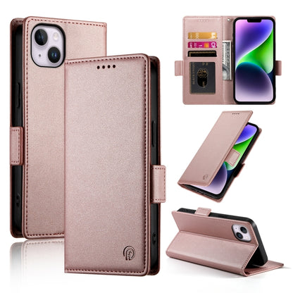 Side Buckle Magnetic Frosted Leather Phone Case, For iPhone 15, For iPhone 14 Plus, For iPhone 14