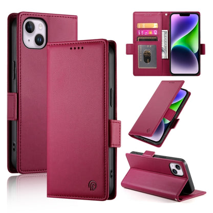 Side Buckle Magnetic Frosted Leather Phone Case, For iPhone 15, For iPhone 14 Plus, For iPhone 14