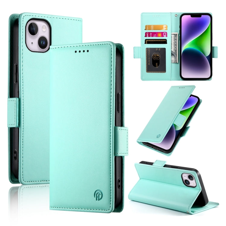 Side Buckle Magnetic Frosted Leather Phone Case, For iPhone 15, For iPhone 14 Plus, For iPhone 14