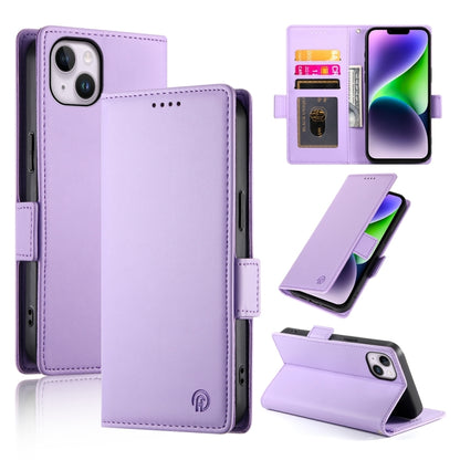 Side Buckle Magnetic Frosted Leather Phone Case, For iPhone 15, For iPhone 14 Plus, For iPhone 14