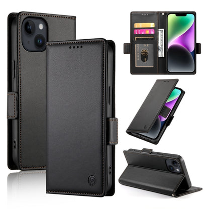 Side Buckle Magnetic Frosted Leather Phone Case, For iPhone 15, For iPhone 14 Plus, For iPhone 14