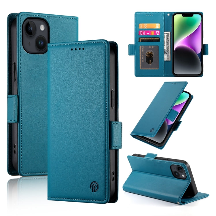 Side Buckle Magnetic Frosted Leather Phone Case, For iPhone 15, For iPhone 14 Plus, For iPhone 14