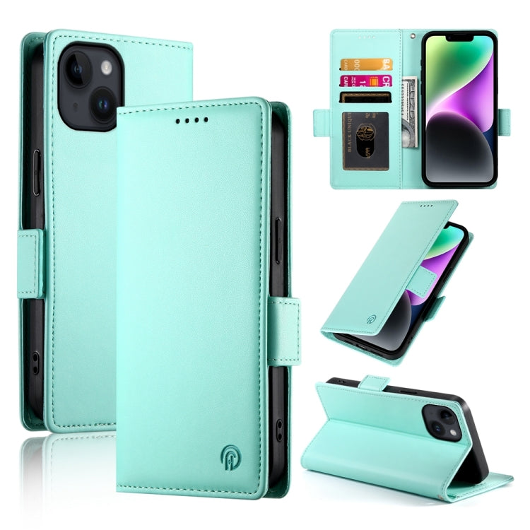 Side Buckle Magnetic Frosted Leather Phone Case, For iPhone 15, For iPhone 14 Plus, For iPhone 14