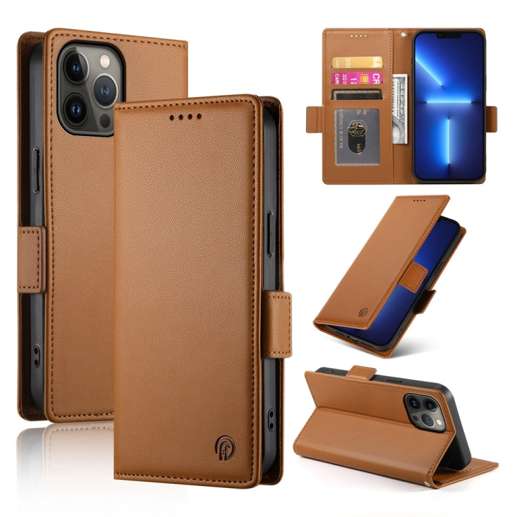 Side Buckle Magnetic Frosted Leather Phone Case, For iPhone 13 Pro Max, For iPhone 13 Pro, For iPhone 13