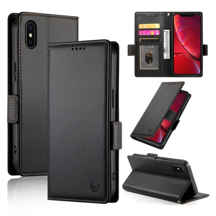 Side Buckle Magnetic Frosted Leather Phone Case, For iPhone 11 Pro, For iPhone X / XS, For iPhone XR