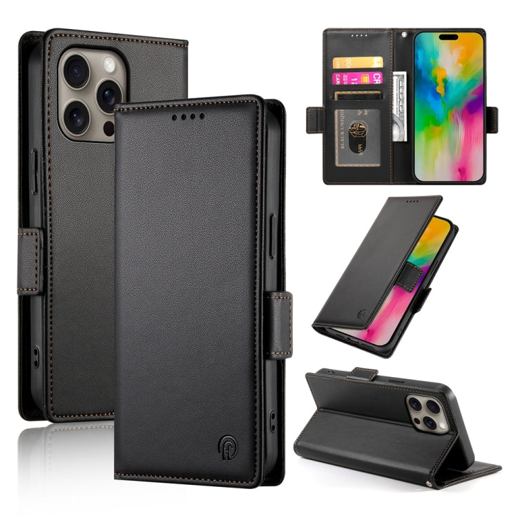 Side Buckle Magnetic Frosted Leather Phone Case, For iPhone 17, For iPhone Air, For iPhone 16 Pro Max