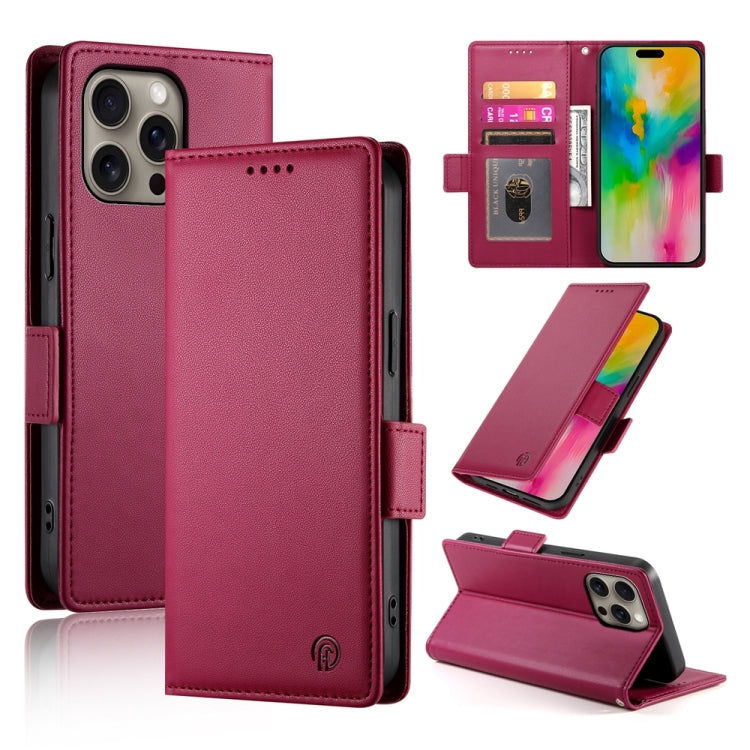 Side Buckle Magnetic Frosted Leather Phone Case, For iPhone 17, For iPhone Air, For iPhone 16 Pro Max