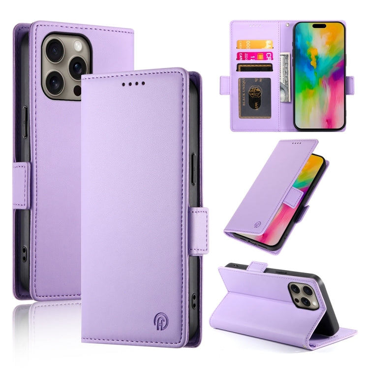 Side Buckle Magnetic Frosted Leather Phone Case, For iPhone 17, For iPhone Air, For iPhone 16 Pro Max
